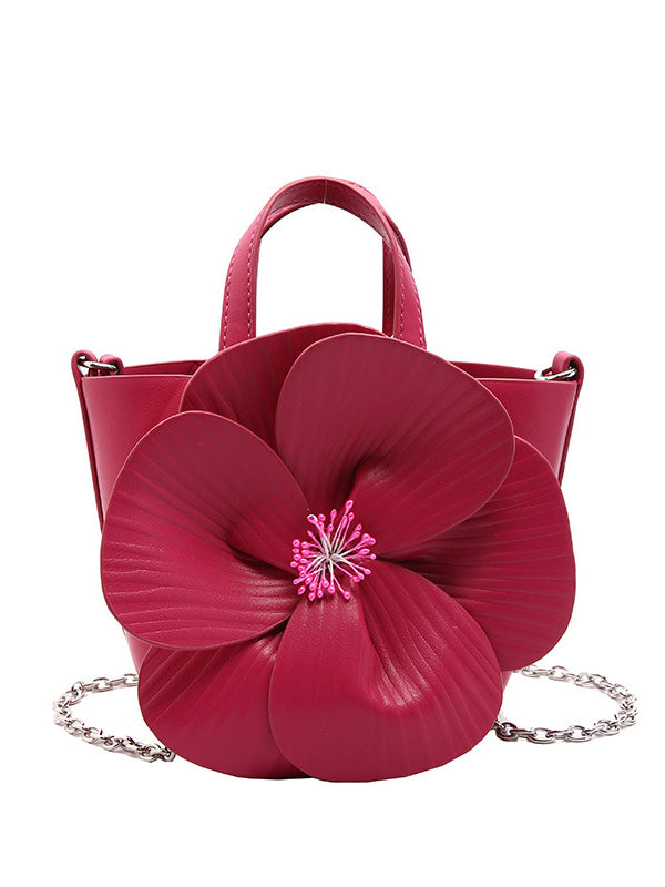 Flower Shape Pleated Split-Joint Tote Bags Handbags Crossbody Bags Bags