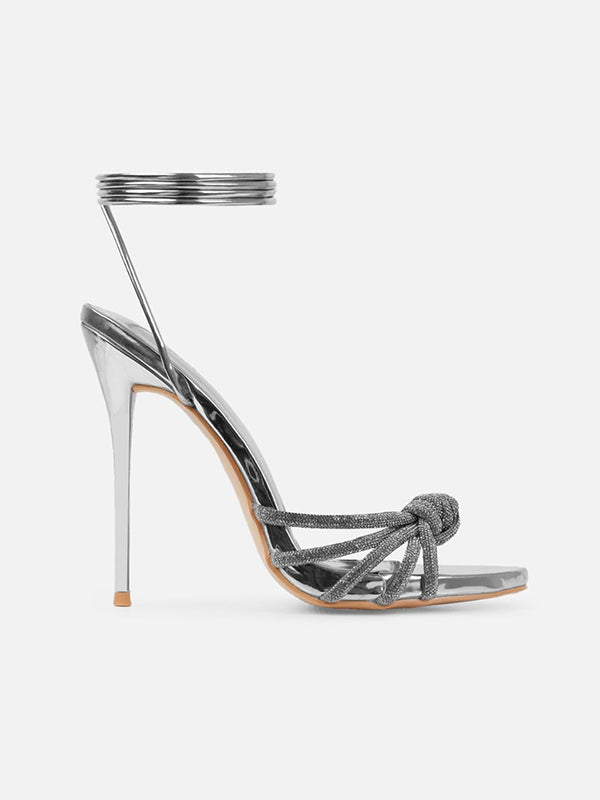 Bandage Knot Rhine Stones Stilettos Pumps Sandals