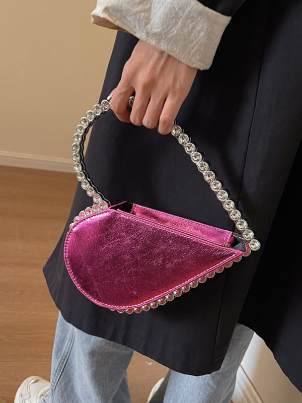 Heart Shape Shiny Split-Joint Handbags Bags Accessories Bags
