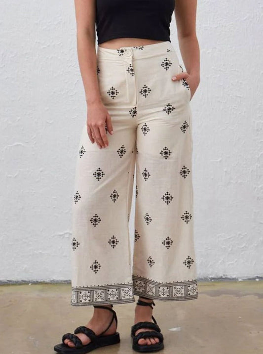 Flora Linen Blend Trousers