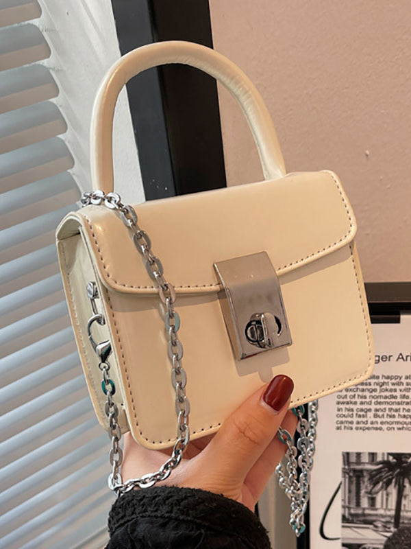 Chains Solid Color Crossbody Handbags