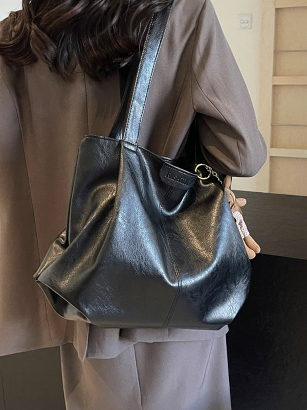 Solid Color Zipper Tote Bags Handbags