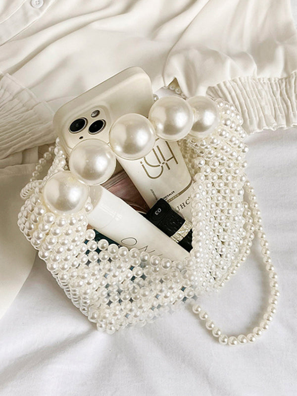 Beaded Solid Color Shoulder Bags Handbags Bags Accessories Bags