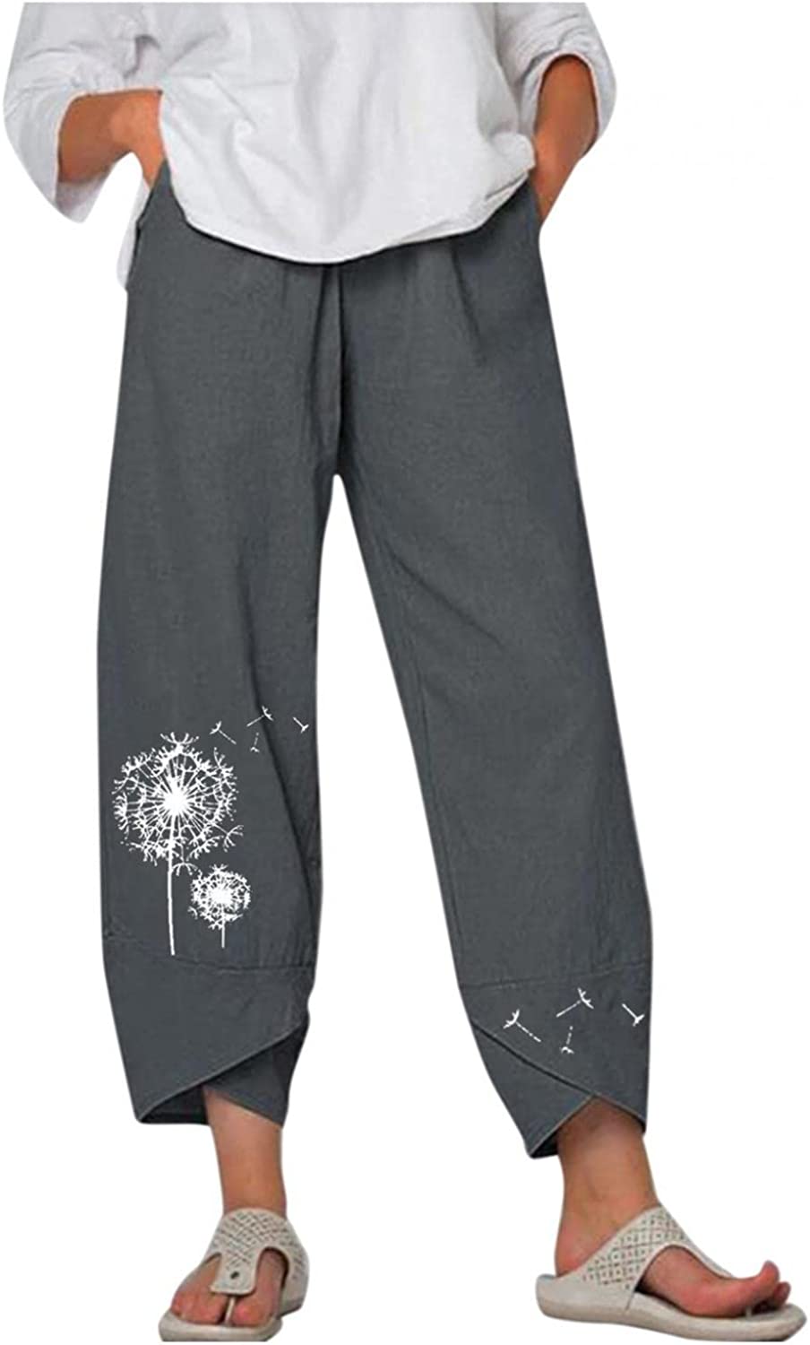 Palazzo Lounge Pants Wide Leg Printed Cropped Bottoms Baggy Trousers Sweatpants