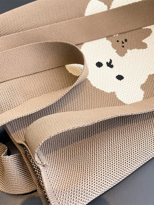 Contrast Color Split-Joint Woven Handbag Bags