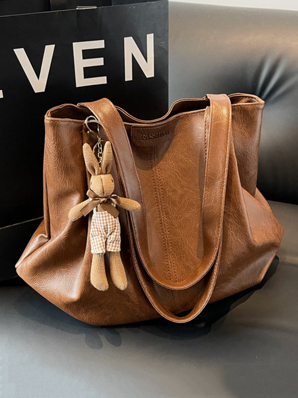 Solid Color Zipper Tote Bags Handbags