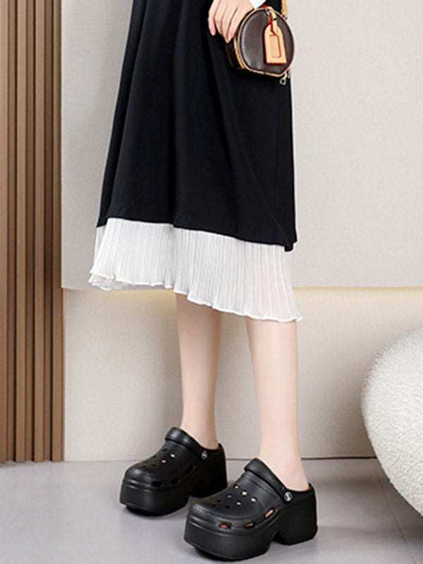 Hollow Crocs Sandals Slippers Platform Shoes