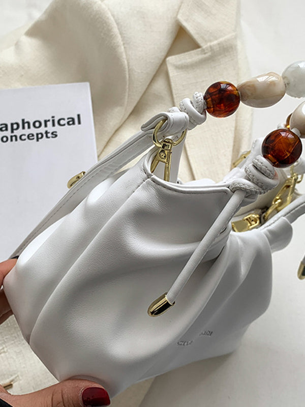 Beaded Pleated Split-Joint Handbags Shoulder Bags