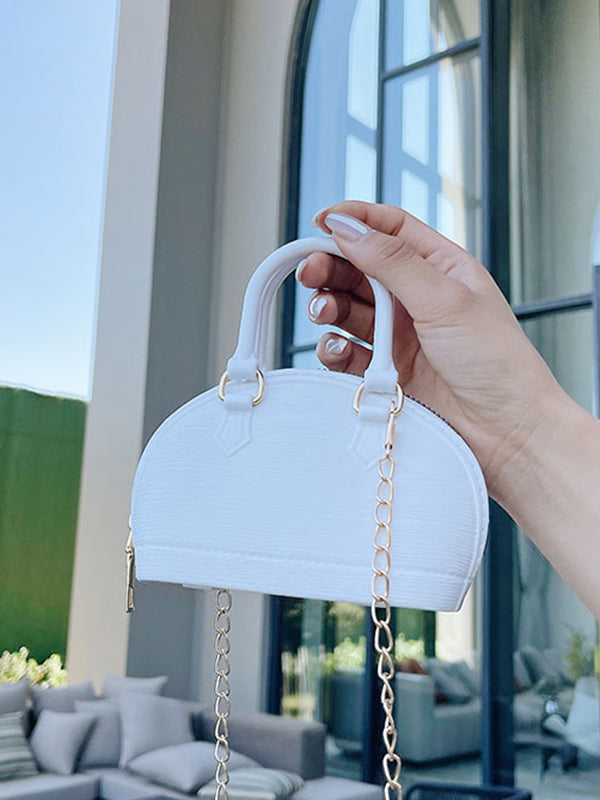 Chains Geometric Zipper Satchels Crossbody Bags