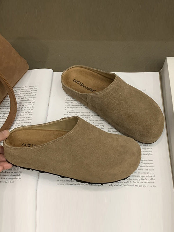 Round-Toe Split-Joint Slippers&Mules Flat Shoes