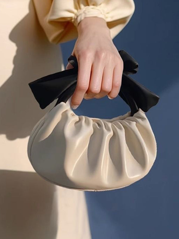 Bowknot Pleated Split-Joint Handbags Bags Accessories Bags