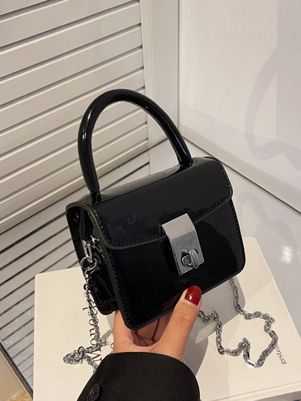 Chains Solid Color Crossbody Handbags