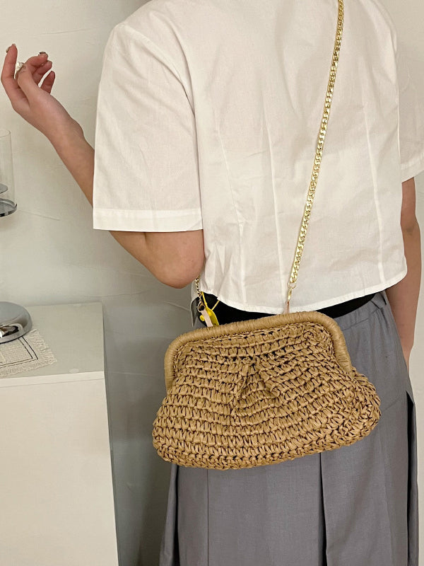 Chains Solid Color Satchels Crossbody Bags