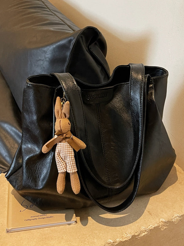 Solid Color Zipper Tote Bags Handbags