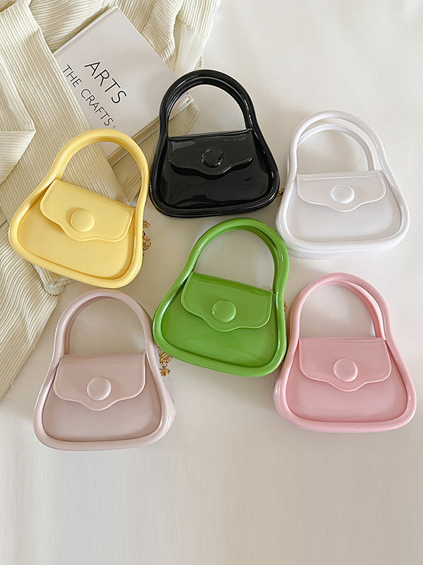 Chains Solid Color Satchels Crossbody Bags