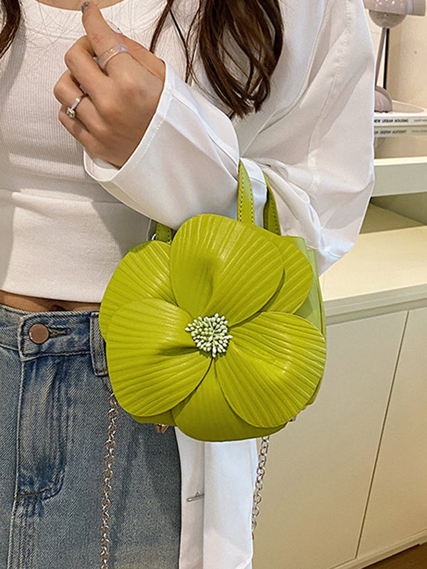 Flower Shape Pleated Split-Joint Tote Bags Handbags Crossbody Bags Bags