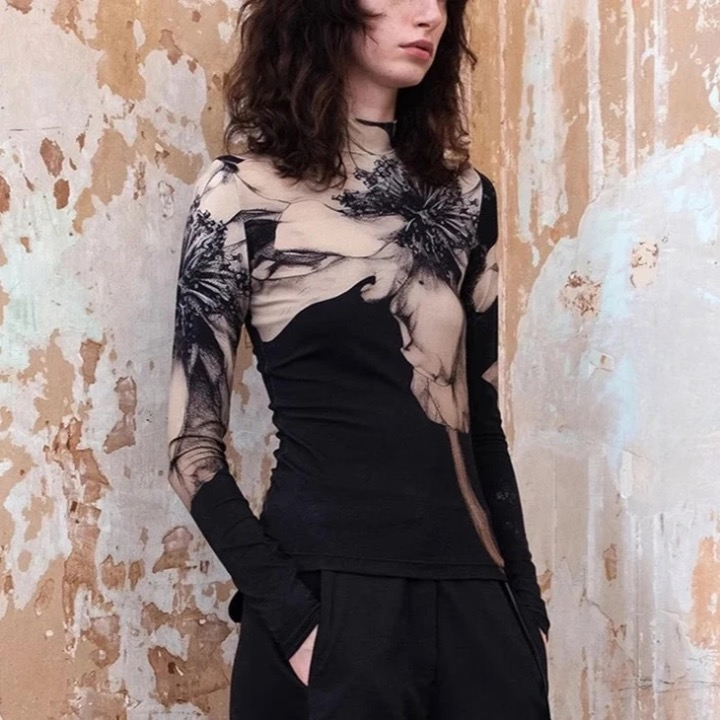 Amalie Art Floral Watercolor Print Tissue Top