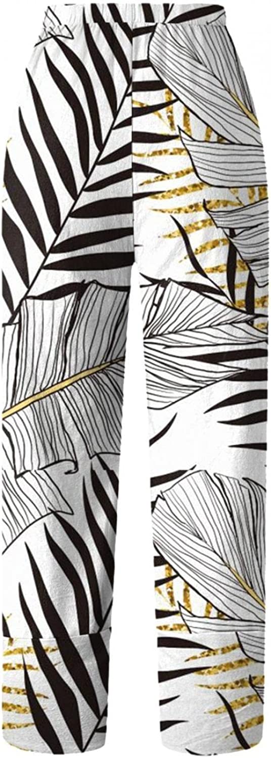 Capri Dandelion Pants for Summer Beach Elastic Waist Cropped Pants