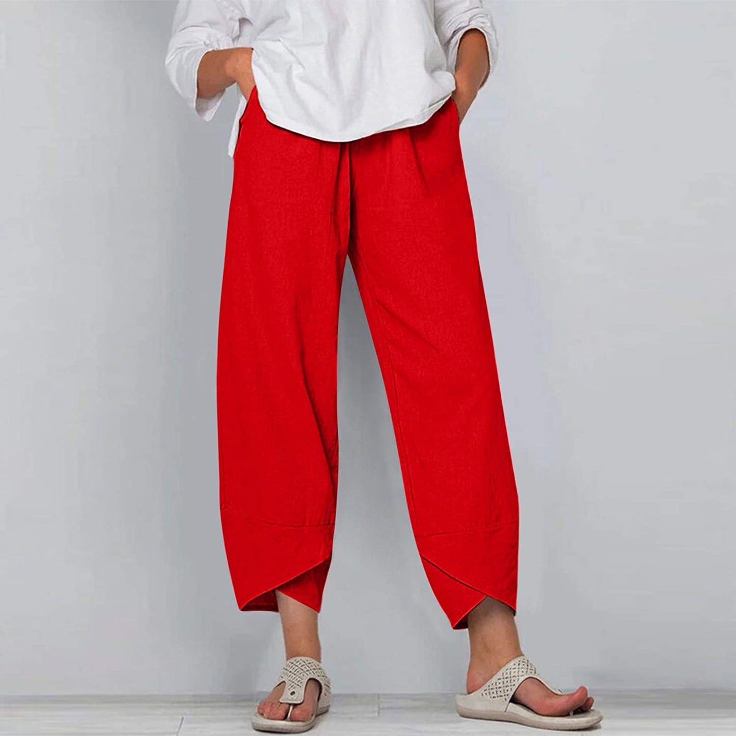 Palazzo Lounge Pants Wide Leg Printed Cropped Bottoms Baggy Trousers Sweatpants