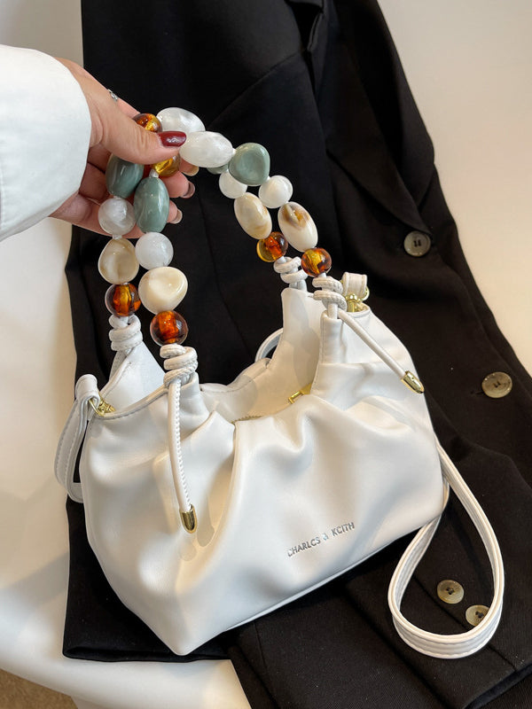 Beaded Pleated Split-Joint Handbags Shoulder Bags