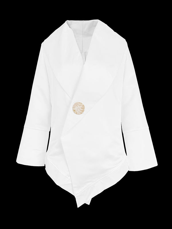 Long Sleeves Loose Buttoned Solid Color Stand Collar Blouses&Shirts Tops