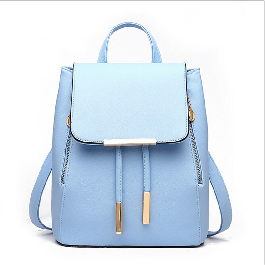 Candy Color PU Leather Backpack