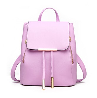 Candy Color PU Leather Backpack