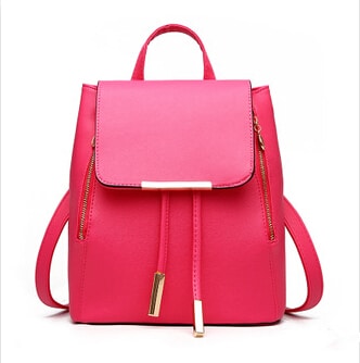 Candy Color PU Leather Backpack