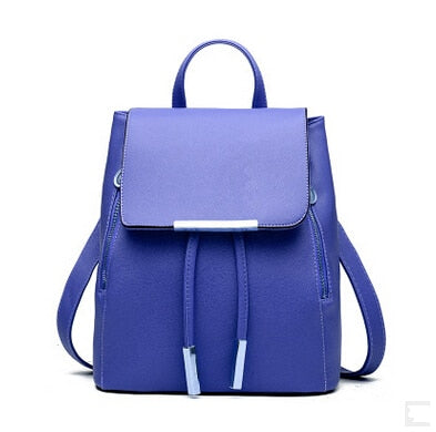 Candy Color PU Leather Backpack