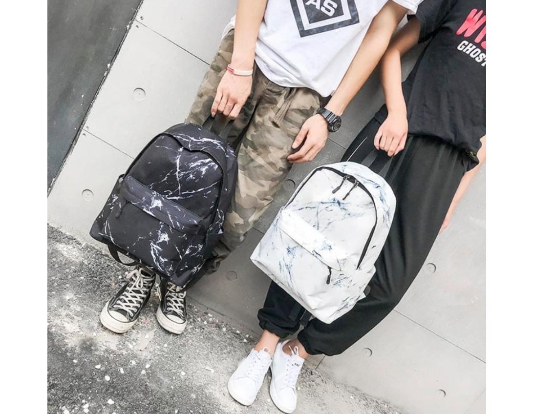 Marble Print Travel Backpack