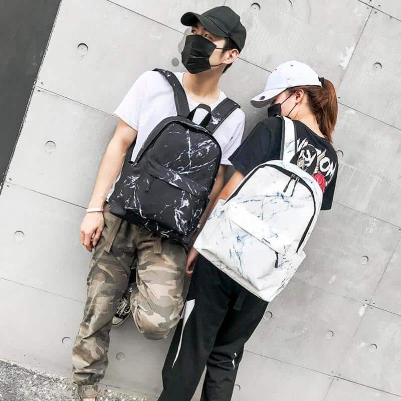 Marble Print Travel Backpack