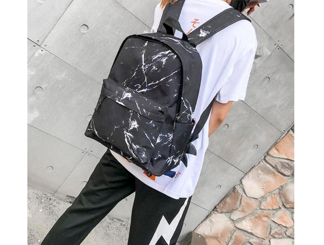 Marble Print Travel Backpack