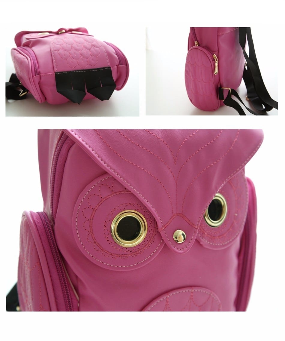 Fashion Owl Printed PU Leather Backpack
