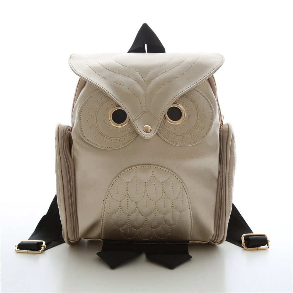 Fashion Owl Printed PU Leather Backpack