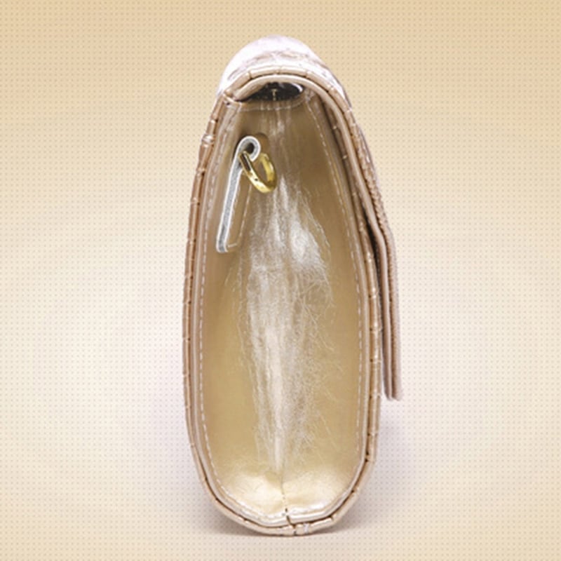 Crocodile Patterned Cow Leather Clutch Bag