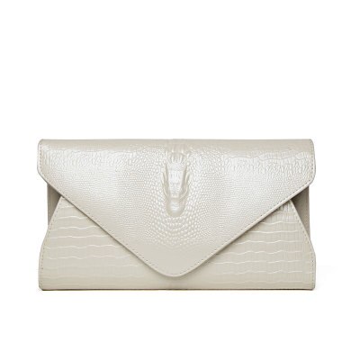 Crocodile Patterned Cow Leather Clutch Bag