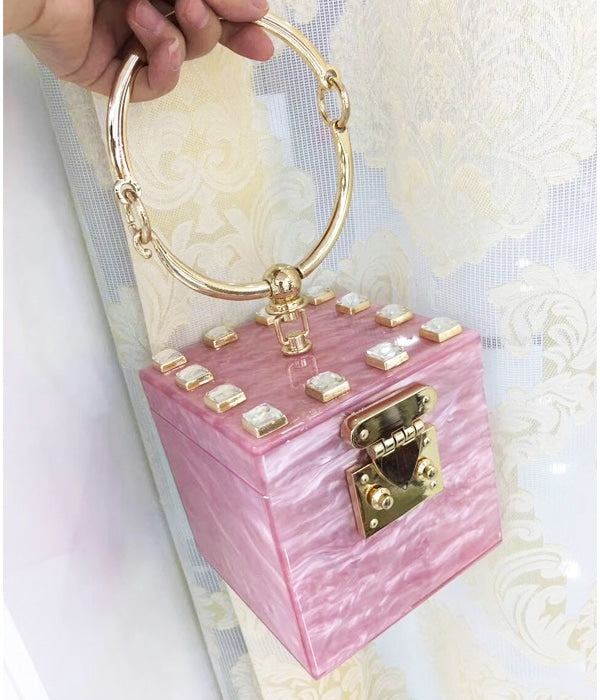 Acryllic Ring Handle Box Bag