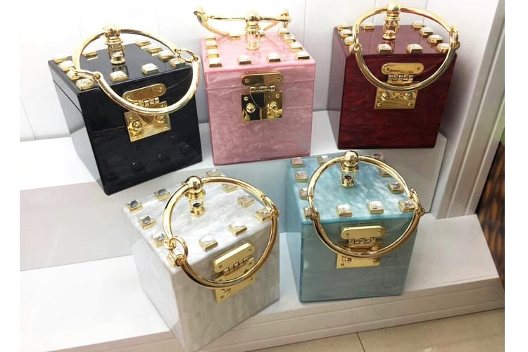 Acryllic Ring Handle Box Bag