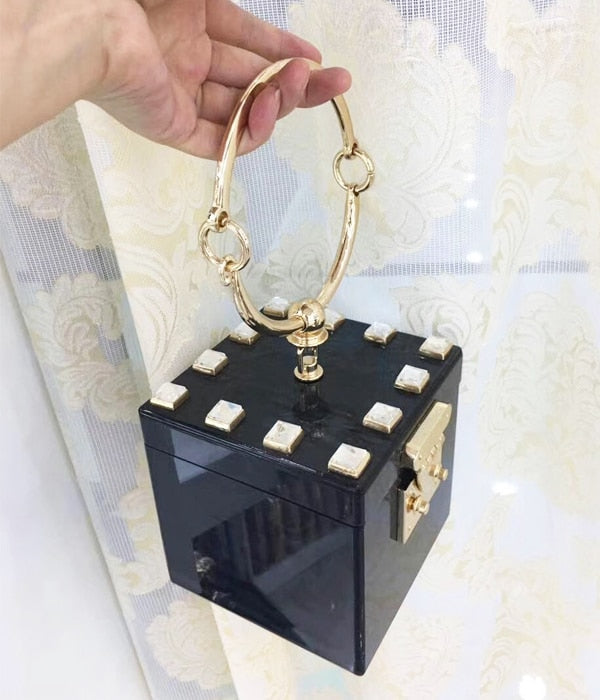 Acryllic Ring Handle Box Bag
