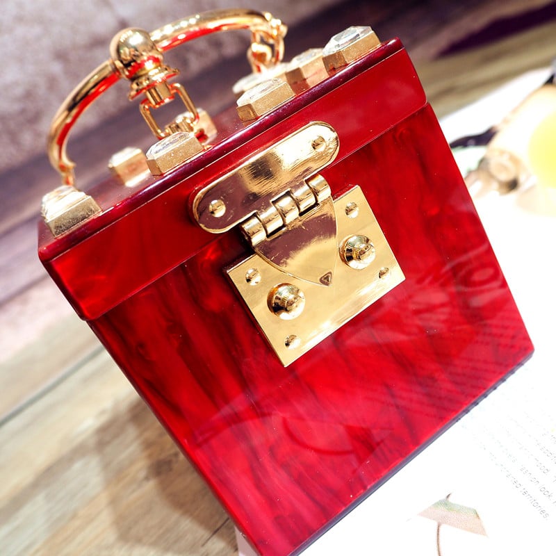 Acryllic Ring Handle Box Bag