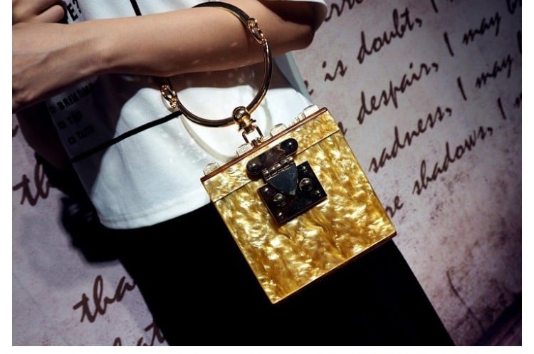 Acryllic Ring Handle Box Bag