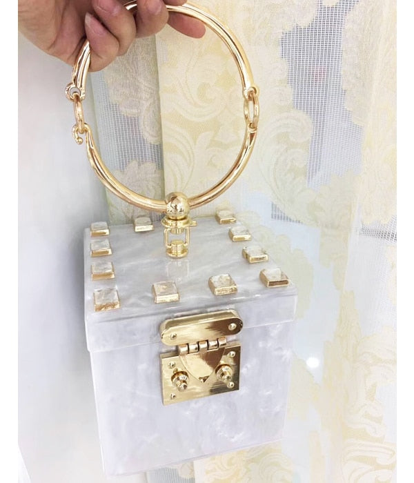 Acryllic Ring Handle Box Bag