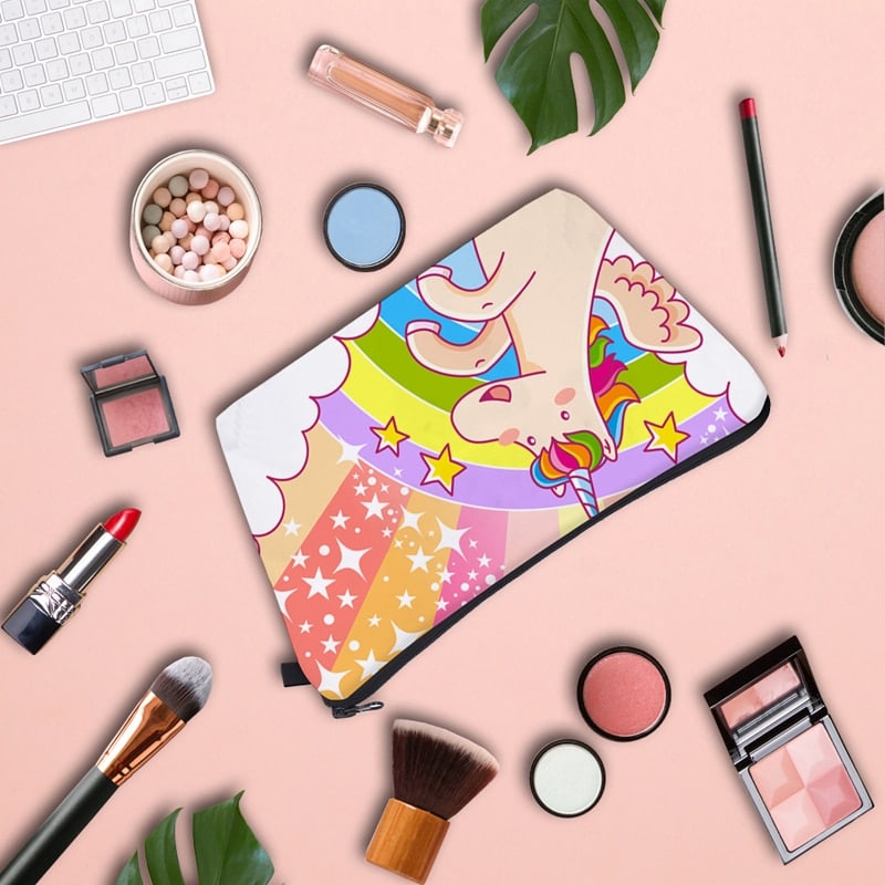 Cosmetic Organizer Bag with Unicorn Pattern