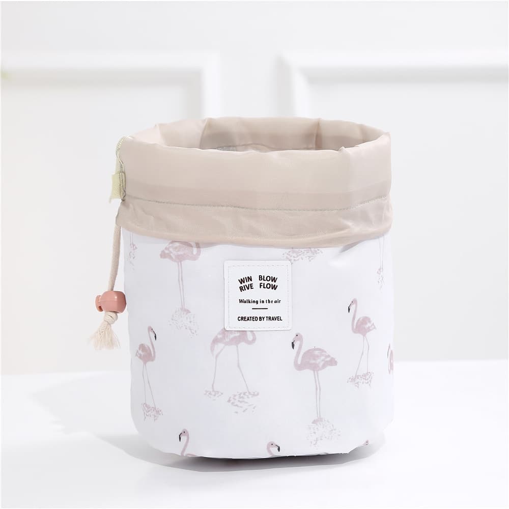 Round Drawstring Toiletry Bag
