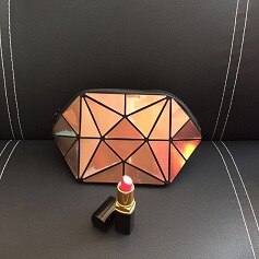 Geometric Style Holographic Mosaic Cosmetic Bag