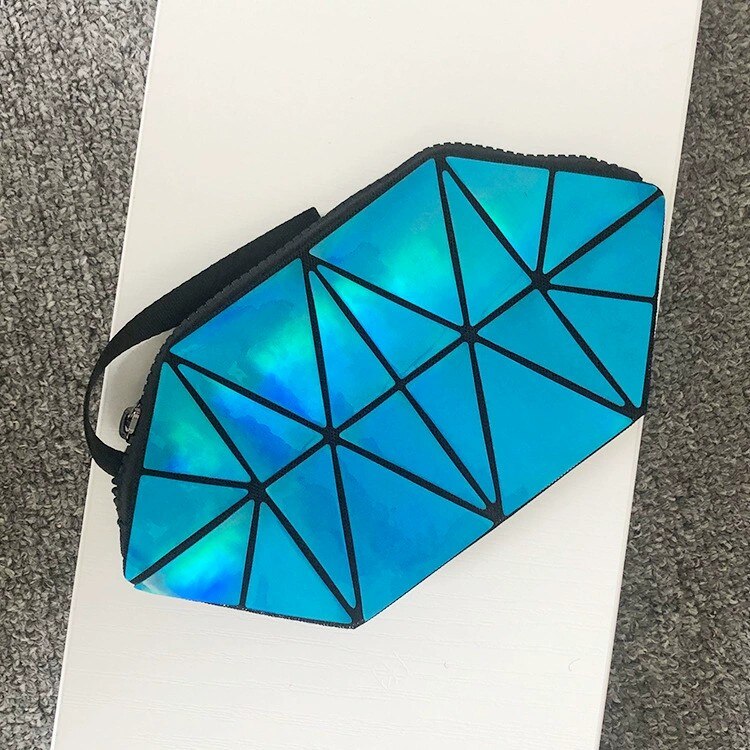 Geometric Style Holographic Mosaic Cosmetic Bag