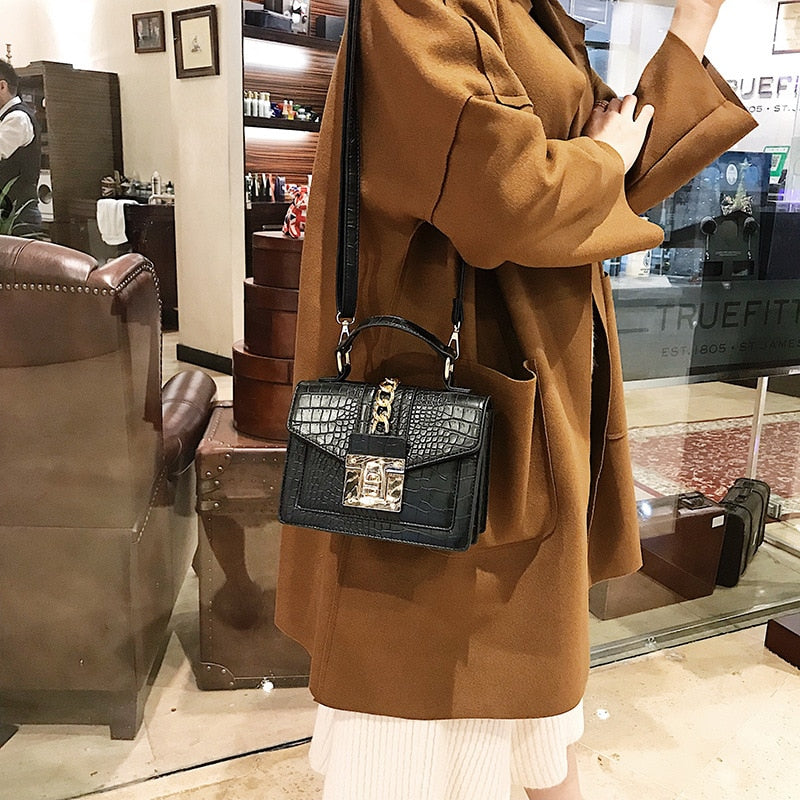 Chain Detail Top-Handle Bag