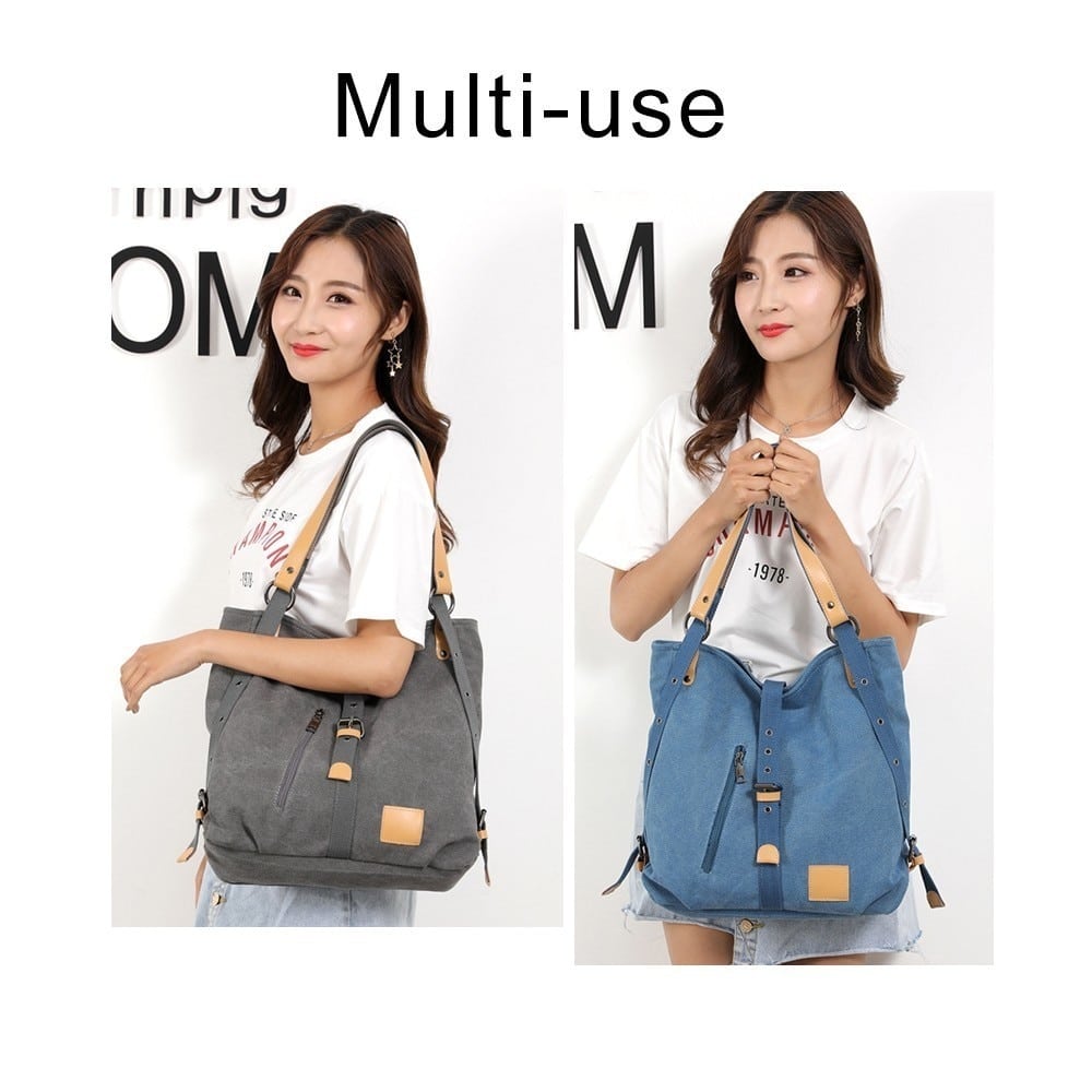 Fashion Solid Canvas Shoulder Bag