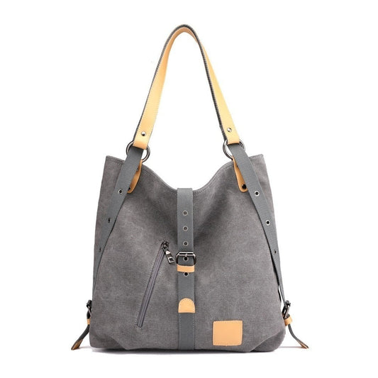Fashion Solid Canvas Shoulder Bag