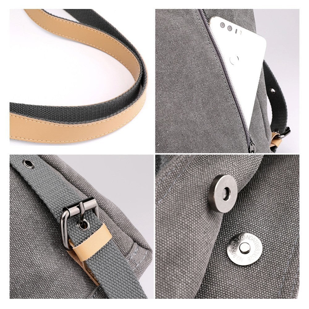 Fashion Solid Canvas Shoulder Bag